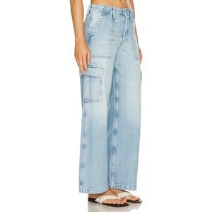 Mother Superior Spinner Nerdy Cargo Jeans Blue High Rise‎ Wide Leg Sz 27
